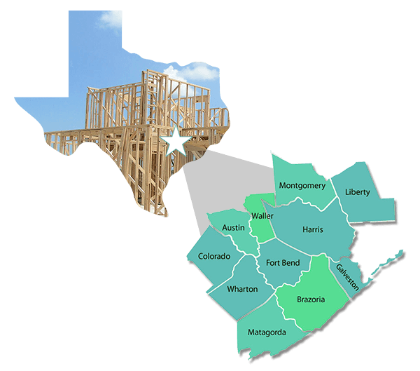 Building in 11 counties of the greater Houston region