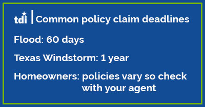 flood insurance claim deadlines